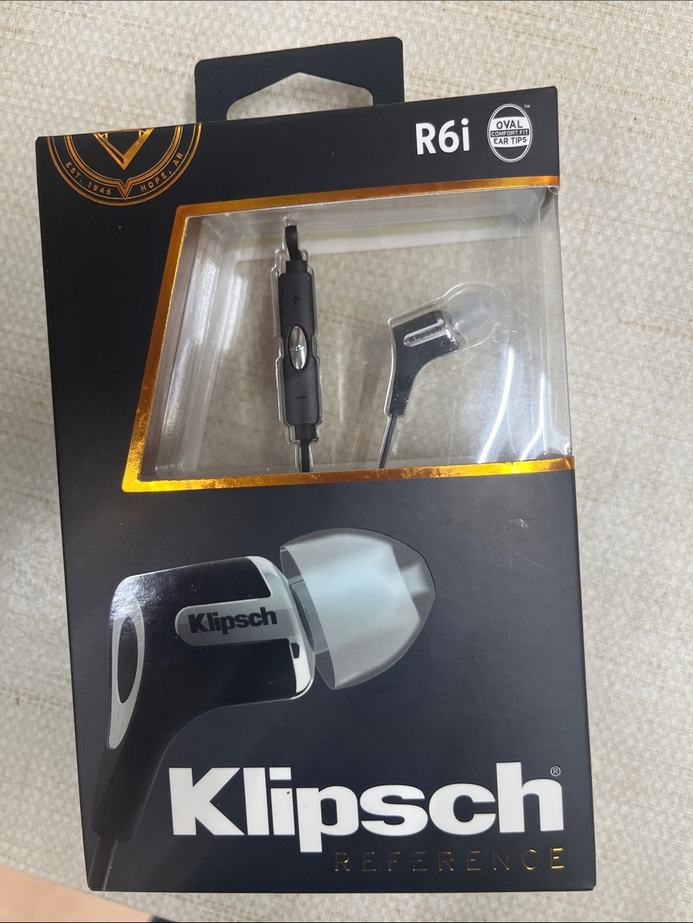 Klipsch R6i In-Ear Headphones - Black & Silver with Clear Tips